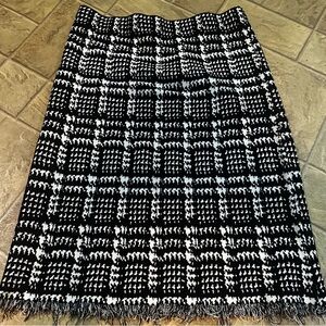 Milano Black and White Checkered Pencil Skirt